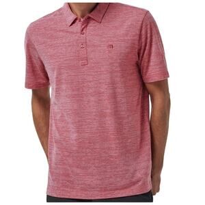 Travis Mathew Mens XXL The Heater Polo Golf Shirt 1MW395 Red Performance Casual